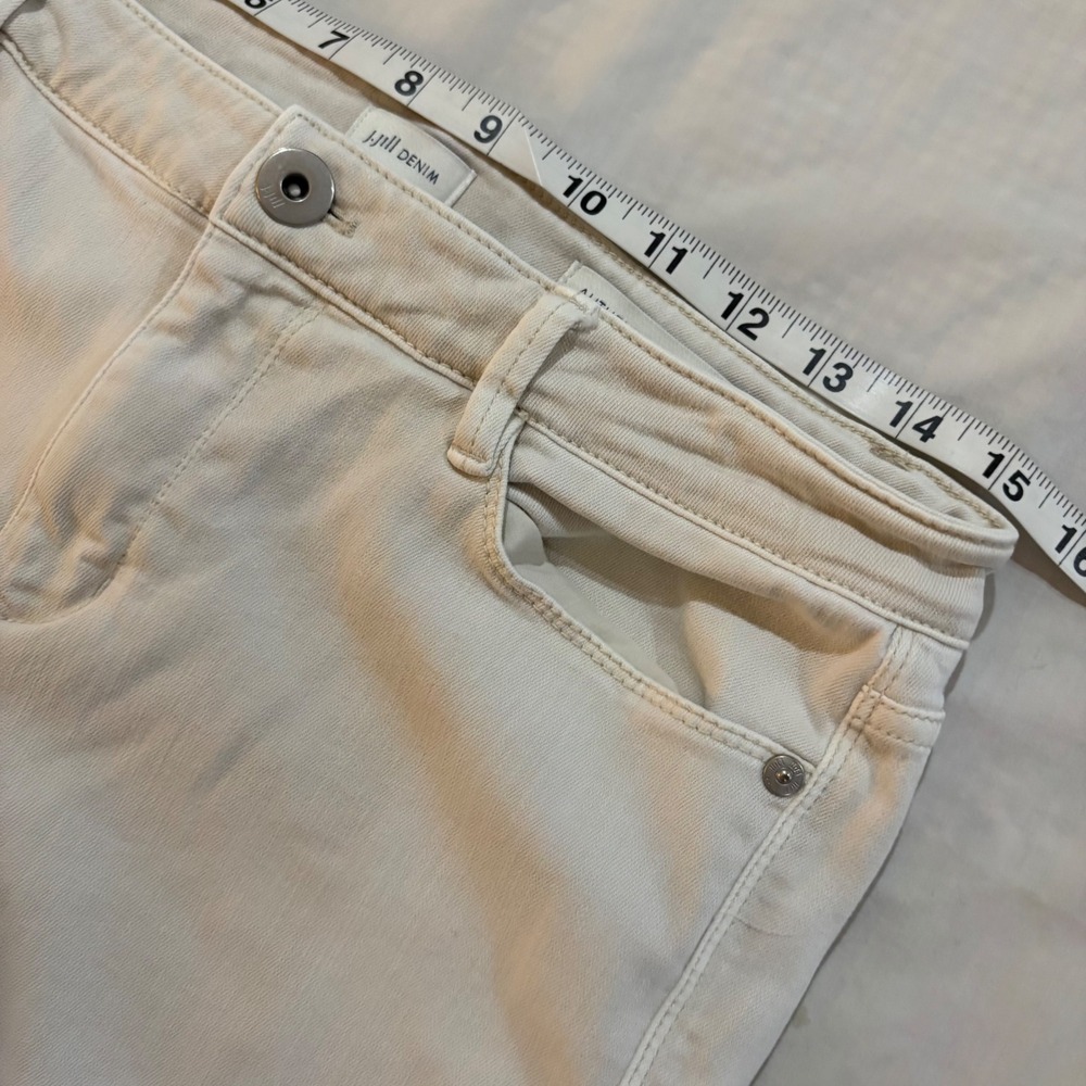 J.Jill Authentic Fit Cropped Jeans Womens 10 Off White Straight Leg Frayed Hem - Picture 6 of 7